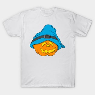 Slouchy Hat Halloween Pumpkin Blue Version T-Shirt